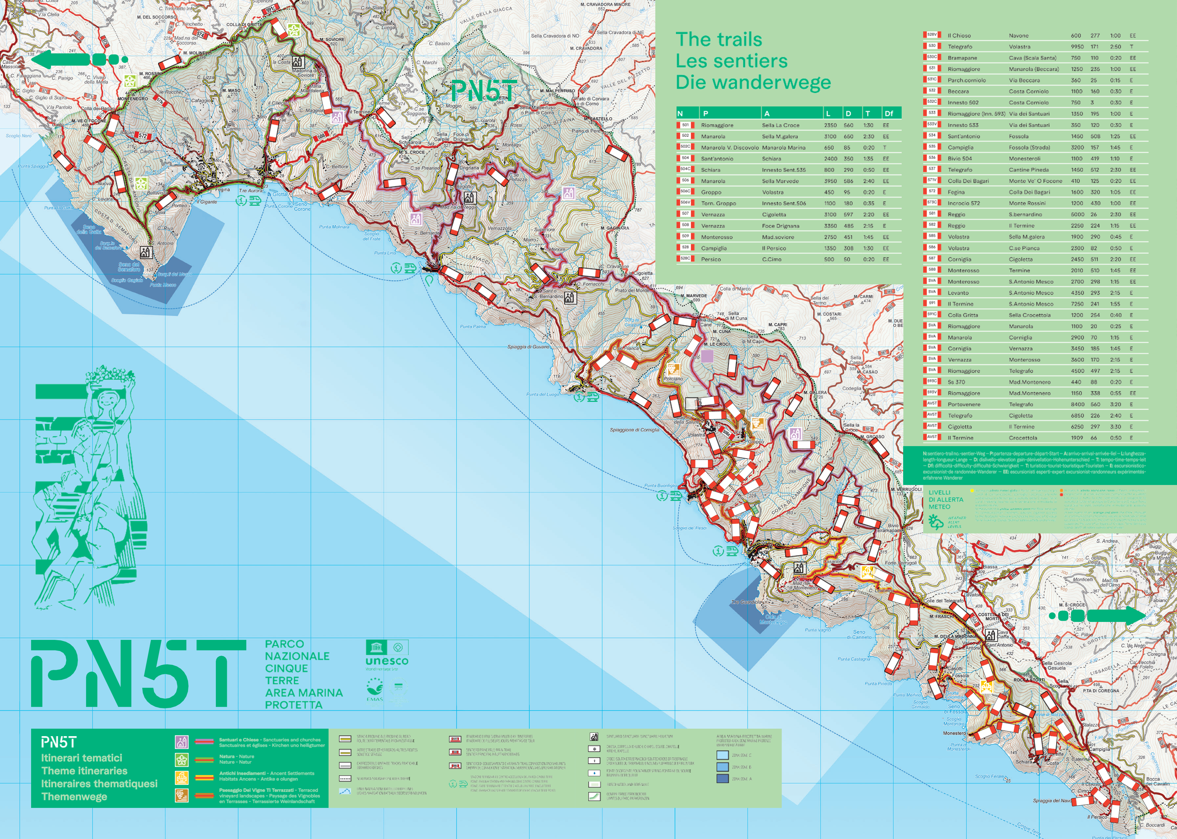 Cinque Terre Paths Map